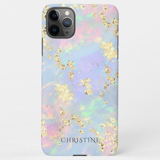 Capa Para iPhone design opal de nome personalizado inspirado (Verso)