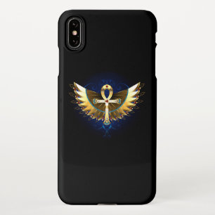 Capa Para iPhone Dourada Ankh com Asas