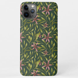 Capa Para iPhone Elegant Pink Flower Pattern on Dark Background