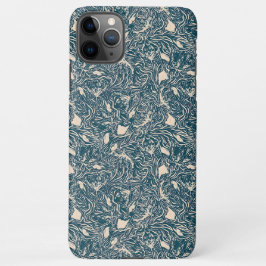 Capa Para iPhone Elegant Teal Botanical Swirl Seamless Pattern