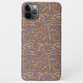 Capa Para iPhone Elegant Watercolor Leaf Pattern  Purple Background
