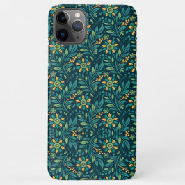 Capa Para iPhone Elegant Yellow and Teal Floral Pattern Design