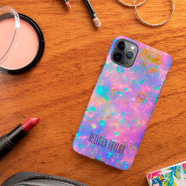 Capa Para iPhone Elegante Moderno Abstracto Opala de Fogo Nome Pers