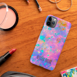 Capa Para iPhone Elegante Moderno Abstracto Opala de Fogo Nome Pers
