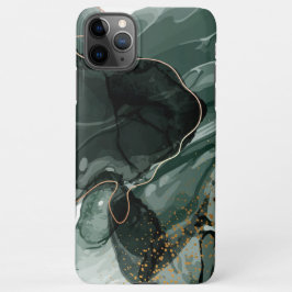 Capa Para iPhone Emerald Green e Dourado Marble, Fundo Marble