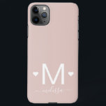 Capa Para iPhone Escrita feminina moderna monograma cor-de-rosa<br><div class="desc">Capas máx. do iPhone 11 Pro,  cor-de-rosa,  com um monograma feminino moderno</div>