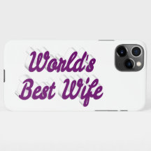 Esposa com capas de iphone de texto roxo