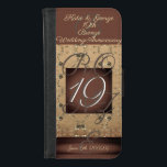 Capa Carteira Para iPhone 8/7 19º Aniversário do Casamento Bronze Escuro<br><div class="desc">Esta design é feita de minha placa gráfica de rosa junto com seu aniversário e "bronze" escrito em letra caligráfica como um elemento design. Estou disponível para ajudá-lo com qualquer novo design ou personalização que você desejar,  apenas me mande e eu volto logo!</div>