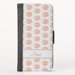 Aprikotrose iPhone Wallet Hülle<br><div class="desc">patchwork rosenblüte</div>