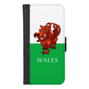 Capa Carteira Para iPhone 8/7 Cartografia do pequeno dragão vermelho galês galês