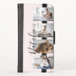 Custom 4 Instagram Photos Film Strip Blush Pink<br><div class="desc">add four of your favourite family,  couple,  wedding,  summer photos on an wallet case with your name in a chic signature typography with cinematic film strip and beautiful blush pink color to save those memories with beauty and love</div>