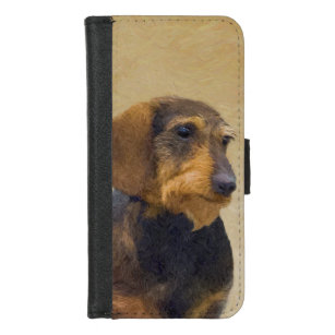 Capa Carteira Para iPhone 8/7 Dachshund (Wirehaired): Pintura original de cães