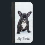 Capa Carteira Para iPhone 8/7 Foto personalizada de Bulldog francês My Bestie<br><div class="desc">Minha melhor carteira de fotos personalizada de buldogue francês para carregar uma imagem do seu bebê de pele com você todos os dias. Você pode personalizar com sua própria foto e o texto pode ser alterado para outra fonte ou simplesmente adicionar o nome do seu cachorro. Selecione o modelo do...</div>
