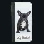 Capa Carteira Para iPhone 8/7 Foto personalizada de Bulldog francês My Bestie<br><div class="desc">Minha melhor carteira de fotos personalizada de buldogue francês para carregar uma imagem do seu bebê de pele com você todos os dias. Você pode personalizar com sua própria foto e o texto pode ser alterado para outra fonte; ou simplesmente adicione o nome do seu cão. Selecione o modelo do...</div>