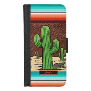 Capa Carteira Para iPhone 8/7 Funny Cactus Desert South Western Serape