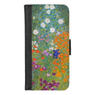 Capa Carteira Para iPhone 8/7 Gustav Klimt Flower Garden Cottage Nature