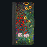 Capa Carteira Para iPhone 8/7 Jardim Flor Gustav Klimt<br><div class="desc">Caixa de Wallet do iPhone com Jardim de Fazendas de pintura de óleo de Gustav Klimt com Sunflower (1907). Um belo jardim de girassóis e belas flores azuis,  vermelhas,  roxas,  rosa e brancas. Um presente de excelente para fãs de Arte Nouveau e de Arte Austríaca.</div>