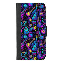 Neon Jam Session Wallet Case