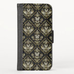 Padrão de amortecedores espumantes<br><div class="desc">Padrões florais de vintage cintilante sobre fundo preto.</div>