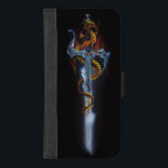 Capa Carteira Para iPhone 8/7 Plus Red Dragon Sword Fantasy<br><div class="desc">Um pequeno dragão vermelho sentado sobre uma espada com o rabo envolto em uma espada.</div>