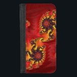 Capa Carteira Para iPhone 8/7 Wallet em cores abstrato<br><div class="desc">Balé de fachada em cores vermelho,  fractal e abstrato. Estilo Psychedelia</div>