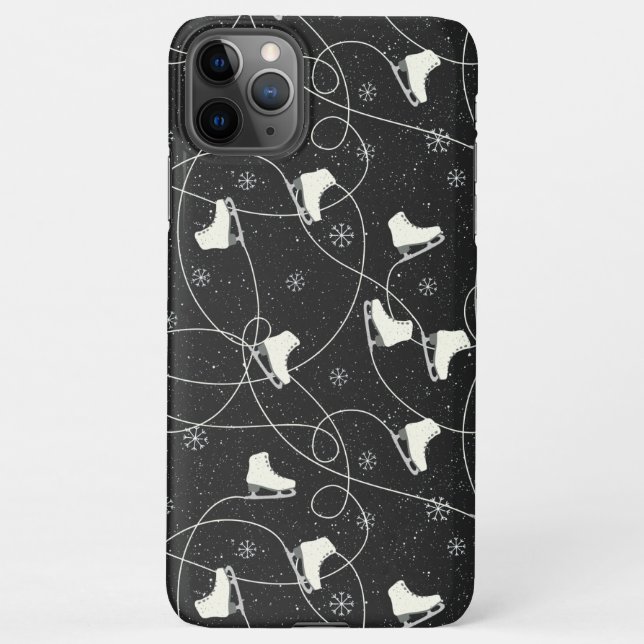 Capa Para iPhone Figura Skates patinando em cinzas escuras (Verso)