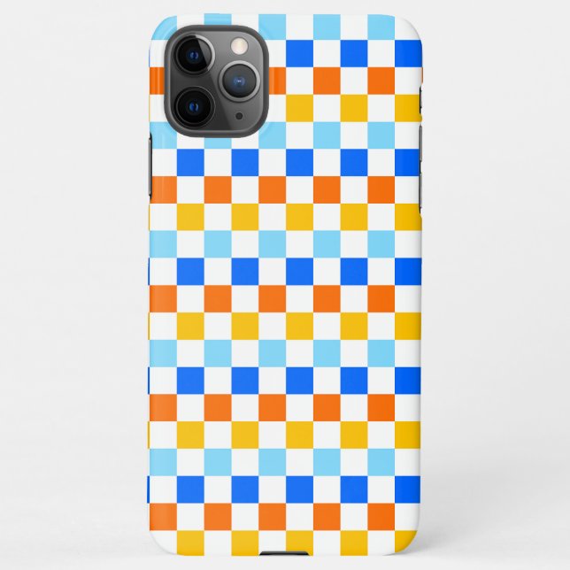 Capa Para iPhone Fire and ice checkerboard pattern (Verso)