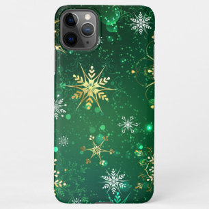 Capa Para iPhone Flocos de neve do Ouro Xmas em segundo plano
