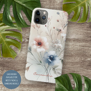 Capa Para iPhone Flores de Aquarela Delicadas Clássicas