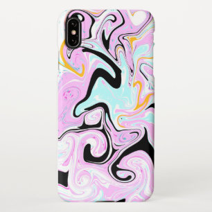 Capa Para iPhone Fluid Art Cotton Candy Pink, Teal, Preto e Dourado