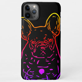 Capa Para iPhone Französische Bulldogge Neon Herz French Bulldog