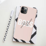 Capa Para iPhone Frase do Chefe de Garota Rosa do Pastel Moderno<br><div class="desc">Frase do Chefe de Garota Rosa do Pastel Moderno</div>