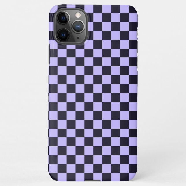 Capa Para iPhone French lilac checkerboard pattern (Verso)