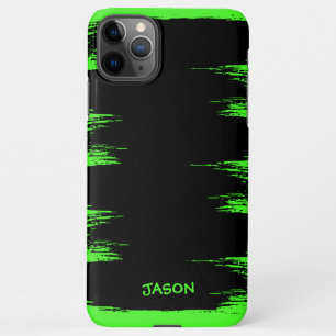 Capa Para iPhone Fundo do Traço de Pincel Verde Neon Legal Persona