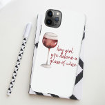 Capa Para iPhone Garota Vermelha Você Merece Uma Cotação De Vinho<br><div class="desc">Pontos Pretos Modernos e Borracha Conversa Rosa Com Ei</div>