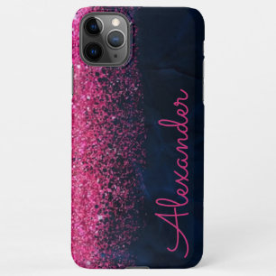 Capa Para iPhone Glitter de Marinho rosa personalizado Glitter Glit