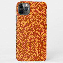 Capa Para iPhone Golden Yellow Leafy Vine Pattern 