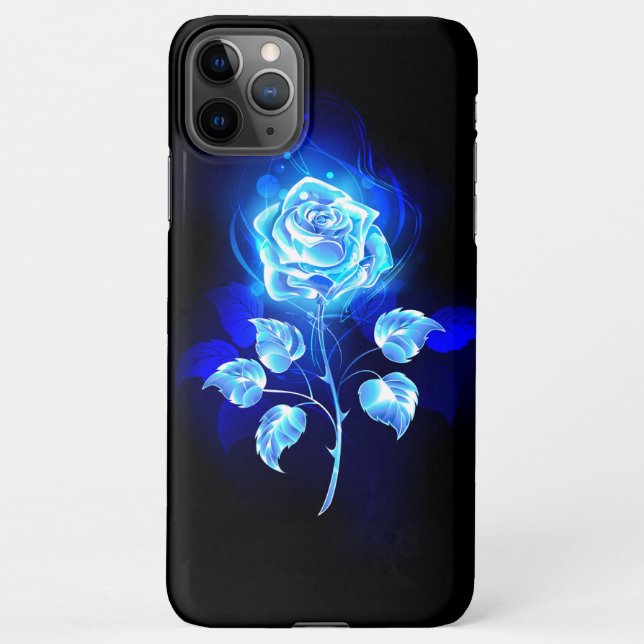 Capa Para iPhone Gravação de Rosa Azul (Verso)