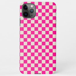 Capa Para iPhone Hot pink and tan checkerboard pattern