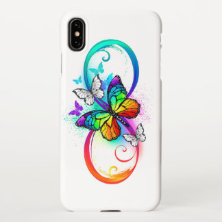 Capa Para iPhone Infinidade brilhante com borboleta arco-íris