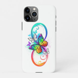 Capa Para iPhone Infinidade brilhante com borboleta arco-íris