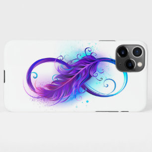 Capa Para iPhone Infinidade com pena roxa
