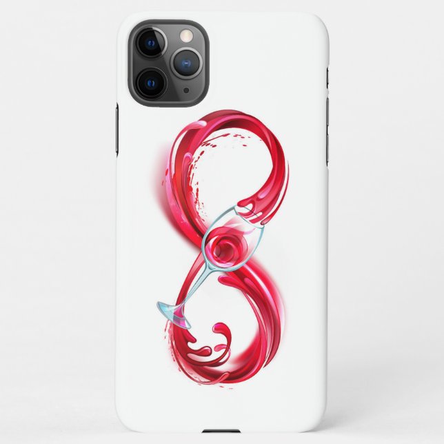 Capa Para iPhone Infinidade com vinho tinto (Verso)