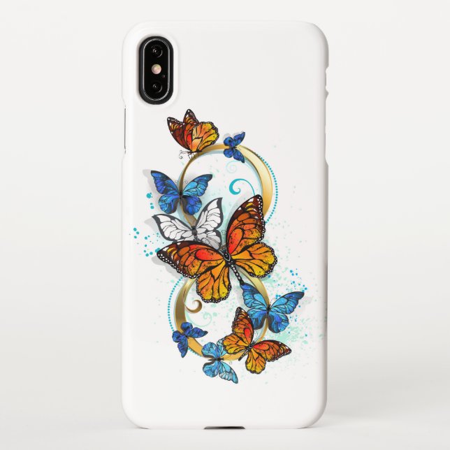 Capa Para iPhone Infinity of Monarch Butterflies (Verso)