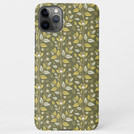 Capa Para iPhone iPhone de padrão botânico azul estilo retrô