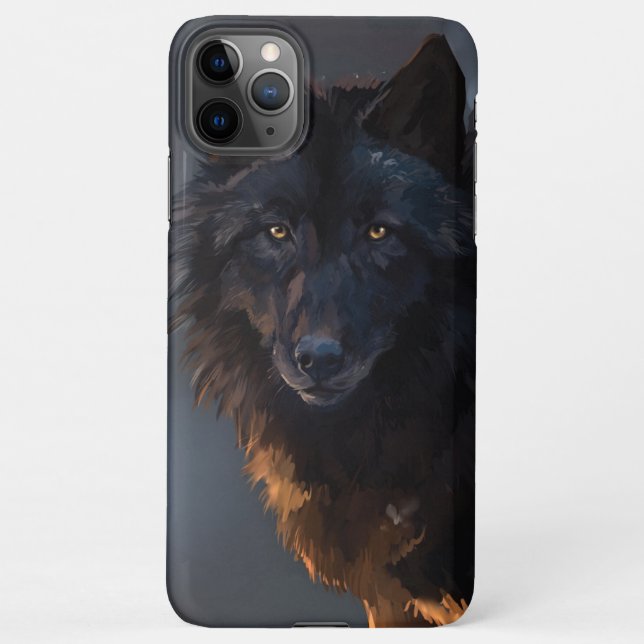 Capa Para iPhone Lobo negro (Verso)