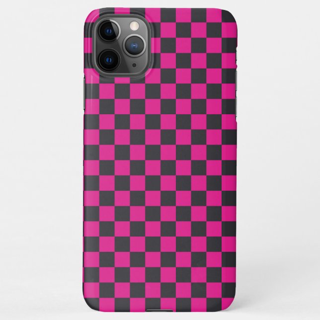 Capa Para iPhone Magenta and smoke checkerboard pattern (Verso)