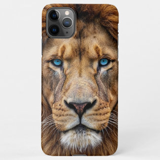 Capa Para iPhone Majestic Lion Face with Blue Eyes | Wildlife Anima
