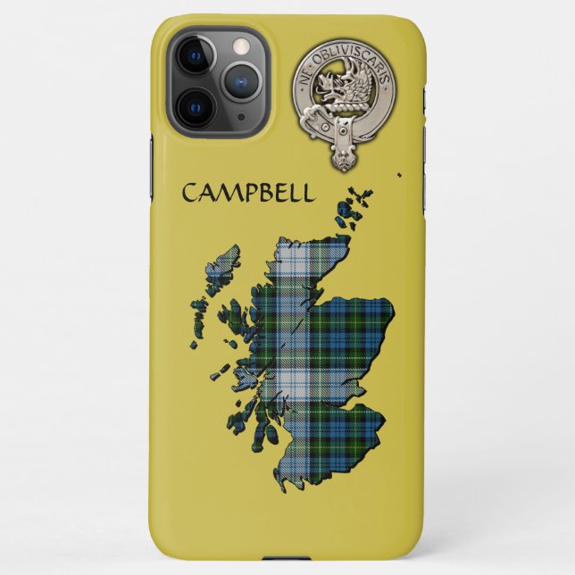 Capa Para iPhone Mapa do Clan Campbell Crest & Dress Tartan (Verso)