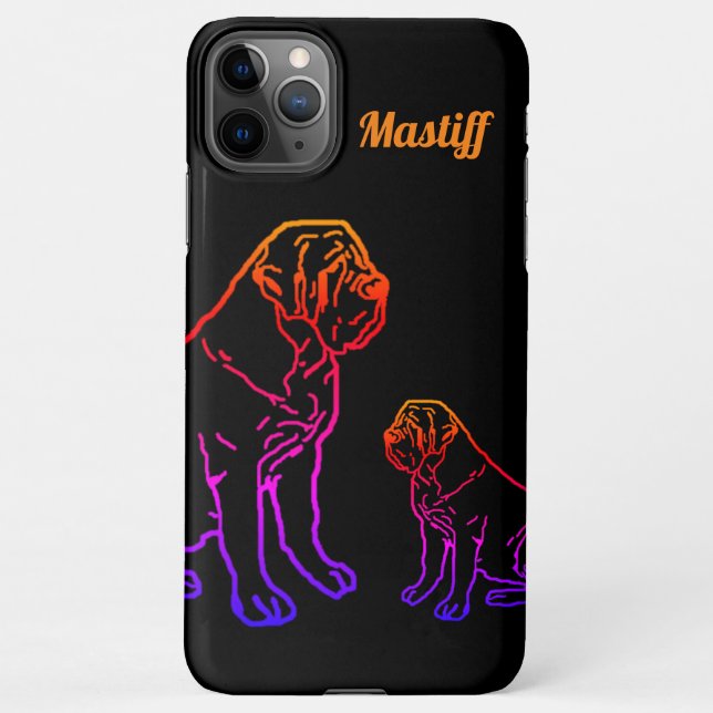 Capa Para iPhone Mastiff englische Dogge Neon Comic Best Wishes (Verso)